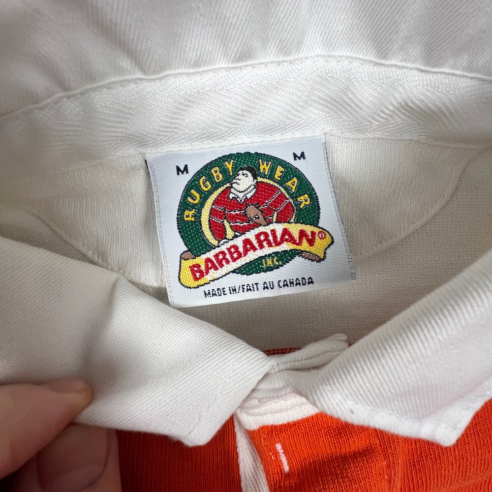 Barbarian Rugby Shirt Mens Medium Orange White Lacrosse Chagrin Falls NWOT - Picture 2 of 16